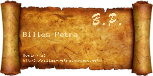 Billes Petra névjegykártya
